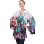 Graffiti Grunge Long Sleeve Velvet Kimono 