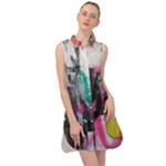 Graffiti Grunge Sleeveless Shirt Dress