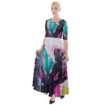 Graffiti Grunge Half Sleeves Maxi Dress