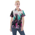 Graffiti Grunge Women s Short Sleeve Pocket Shirt