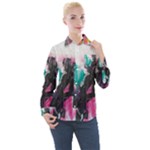 Graffiti Grunge Women s Long Sleeve Pocket Shirt