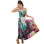 Graffiti Grunge Backless Maxi Beach Dress