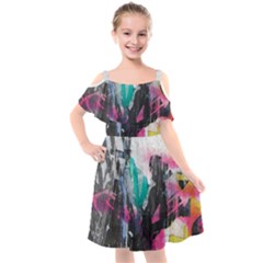 Kids  Cut Out Shoulders Chiffon Dress 