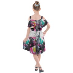 Kids  Cut Out Shoulders Chiffon Dress 