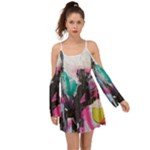 Graffiti Grunge Kimono Sleeves Boho Dress