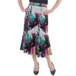 Graffiti Grunge Midi Mermaid Skirt