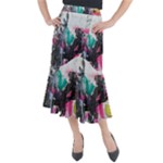 Graffiti Grunge Midi Mermaid Skirt