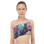 Graffiti Grunge Spliced Up Bikini Top 