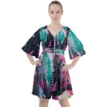 Graffiti Grunge Boho Button Up Dress