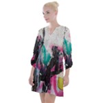 Graffiti Grunge Open Neck Shift Dress