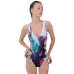 Graffiti Grunge Side Cut Out Swimsuit