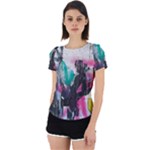 Graffiti Grunge Back Cut Out Sport Tee