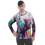 Graffiti Grunge Men s Pique Long Sleeve Tee