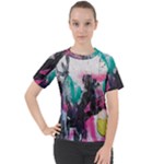 Graffiti Grunge Women s Sport Raglan Tee