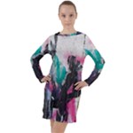 Graffiti Grunge Long Sleeve Hoodie Dress