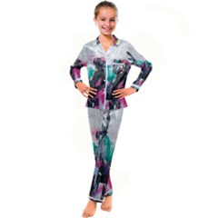 Kids  Satin Long Sleeve Pajamas Set 