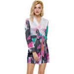 Graffiti Grunge Long Sleeve Satin Robe