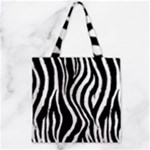 Zebra Zipper Grocery Tote Bag