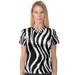 Zebra V-Neck Sport Mesh Tee