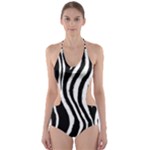 Zebra Cut-Out One Piece Swimsuit
