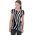 Zebra Cap Sleeve High Low Top