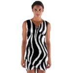 Zebra Wrap Front Bodycon Dress