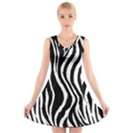Zebra V-Neck Sleeveless Dress