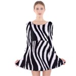 Zebra Long Sleeve Velvet Skater Dress