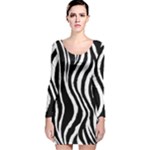 Zebra Long Sleeve Velvet Bodycon Dress