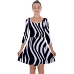 Zebra Quarter Sleeve Skater Dress