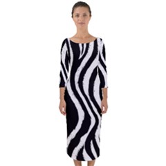 Quarter Sleeve Midi Bodycon Dress 