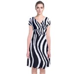 Zebra Short Sleeve Front Wrap Dress