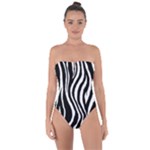Zebra Tie Back One Piece Swimsuit