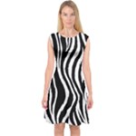 Zebra Capsleeve Midi Dress