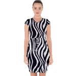 Zebra Capsleeve Drawstring Dress 