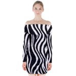 Zebra Long Sleeve Off Shoulder Dress