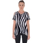 Zebra Cut Out Side Drop Tee