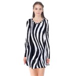 Zebra Long Sleeve V-neck Flare Dress