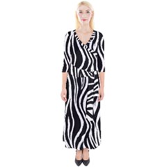 Quarter Sleeve Wrap Maxi Dress 