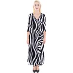 Zebra Quarter Sleeve Wrap Maxi Dress