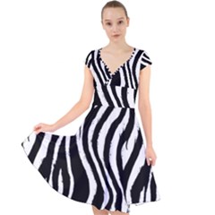 Cap Sleeve Front Wrap Midi Dress 