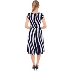 Cap Sleeve Front Wrap Midi Dress 