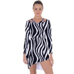 Zebra Asymmetric Cut-Out Shift Dress