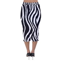 Velvet Midi Pencil Skirt 