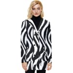 Zebra Button Up Hooded Coat 