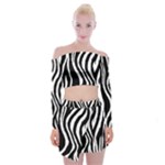 Zebra Off Shoulder Top with Mini Skirt Set