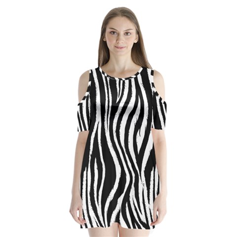 Zebra Shoulder Cutout Velvet One Piece from ArtsNow.com