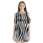 Zebra Shoulder Cutout Velvet One Piece