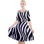 Zebra Quarter Sleeve A-Line Dress
