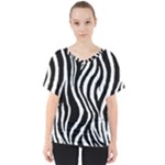 Zebra V-Neck Dolman Drape Top